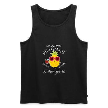 Sei eine Ananas Kopf hoch tragen Motivation - Männer Premium Bio Tank Top - Schwarz - Vorne - AI Model Male 178 light (178cm)