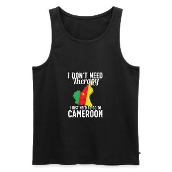 Drapeau du Cameroun I Souvenirs du Cameroun - Débardeur bio Premium Homme - noir - Devant - Michal (187cm)