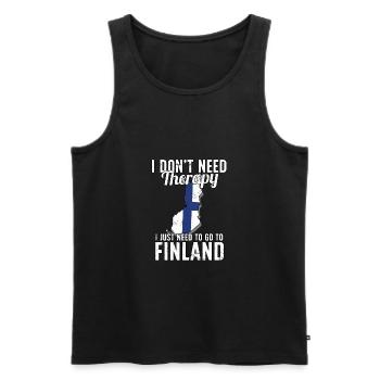 Drapeau de la Finlande I souvenirs finlandais - Débardeur bio Premium Homme - noir - Devant - AI Model Male 178 light (178cm)