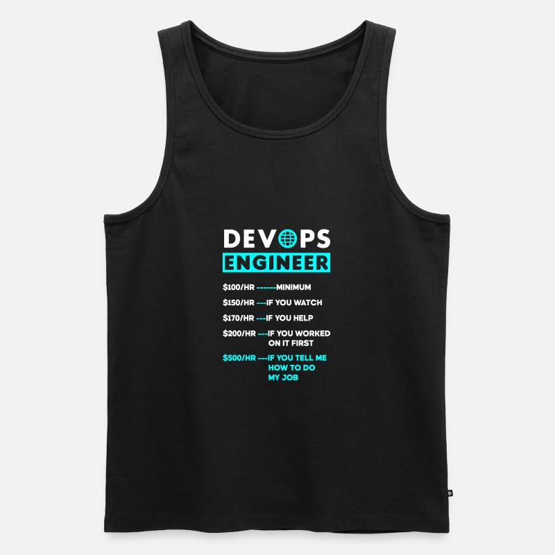 DevOps Ingenieur Cloud Computing Stundensatz - Männer Premium Bio Tank Top - Schwarz