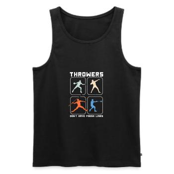 Throwers Don't Have Finish Lines Discus Javelin - Men's Premium Organic Tank Top - black - Front - AI Model Male 178 light (178cm)