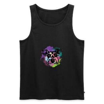 Dog Lover I Splash Art Miniature Schnauzer - Männer Premium Bio Tank Top - Schwarz - Vorne - Michal (187cm)