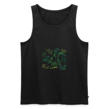 Tadpole Frog Toad Collage Frog Lovers - Men's Premium Organic Tank Top - black - Front - AI Model Male 178 light (178cm)