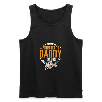 Promoted To Daddy Father 2021 - Männer Premium Bio Tank Top - Schwarz - Vorne - AI Model Male 178 light (178cm)