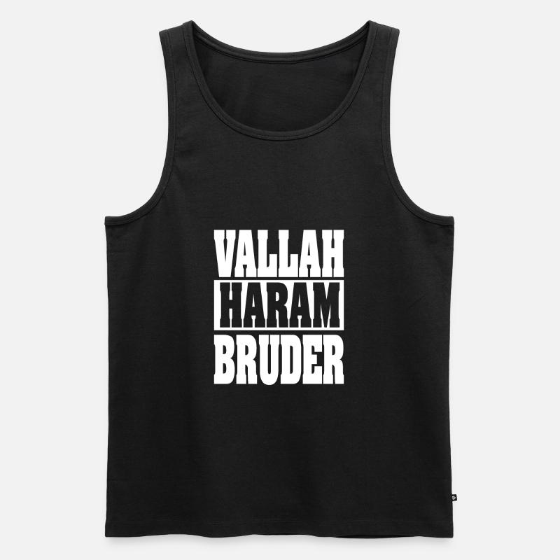 Vallah Haram Bruder - Männer Premium Bio Tank Top - Schwarz