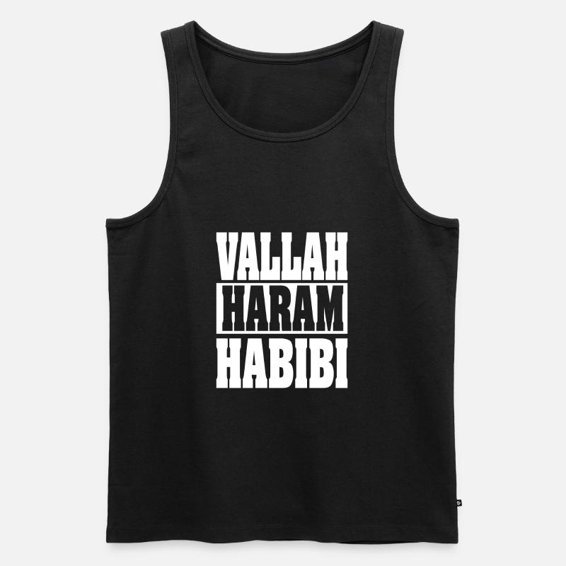 Vallah Haram Habibi Bruder - Männer Premium Bio Tank Top - Schwarz