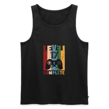 Level 17 Complete 17. Geburtstag 17 Jahre alt 2004 - Männer Premium Bio Tank Top - Schwarz - Vorne - AI Model Male 178 light (178cm)