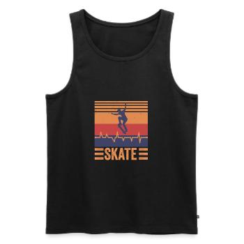 Skateboard Heartbeat Skate Skateboarder Retro - Männer Premium Bio Tank Top - Schwarz - Vorne - AI Model Male 178 light (178cm)