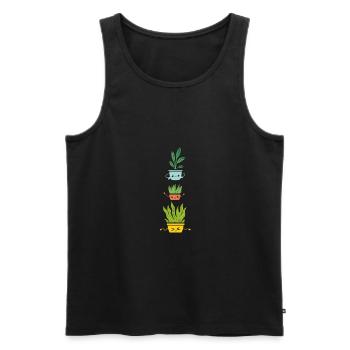 Plant Lover Gardener - Männer Premium Bio Tank Top - Schwarz - Vorne - Michal (187cm)