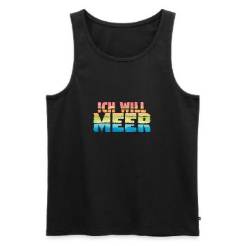 Ich will Meer - Männer Premium Bio Tank Top - Schwarz - Vorne - AI Model Male 178 light (178cm)