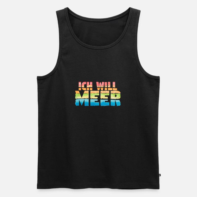 Ich will Meer - Männer Premium Bio Tank Top - Schwarz