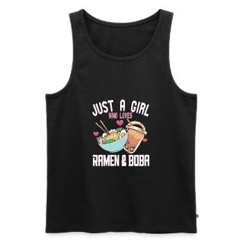 Just a Girl who Loves Ramen & Boba Bubble Tea - Männer Premium Bio Tank Top - Schwarz - Vorne - Michal (187cm)