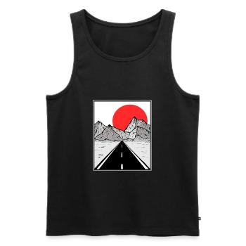 Roadtrip Van Berge - Men's Premium Organic Tank Top - black - Front - AI Model Male 178 light (178cm)