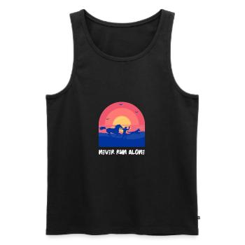 Pferd Hund Pony - Männer Premium Bio Tank Top - Schwarz - Vorne - Michal (187cm)