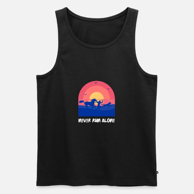Pferd Hund Pony - Männer Premium Bio Tank Top - Schwarz