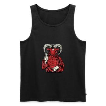 Satanische Rote Ziege Baphomet Goth - Männer Premium Bio Tank Top - Schwarz - Vorne - Michal (187cm)
