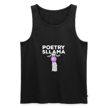 poetry sllama Lustiges Lama Poetry Slam Geschenk - Männer Premium Bio Tank Top - Schwarz - Vorne - Michal (187cm)