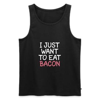I just want to eat bacon - Men's Premium Organic Tank Top - black - Front - Michal (187cm)