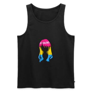 Pansexueller Stolz Anime Mädchen Kawaii - Männer Premium Bio Tank Top - Schwarz - Vorne - AI Model Male 178 light (178cm)