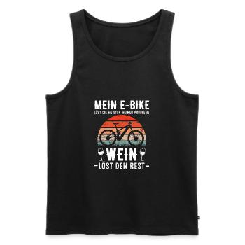 Mein EBike löst die meisten Probleme Wein den Rest - Männer Premium Bio Tank Top - Schwarz - Vorne - Michal (187cm)