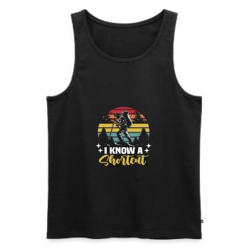 I know a shortcut - Wandershirt - Männer Premium Bio Tank Top - Schwarz - Vorne - AI Model Male 178 light (178cm)