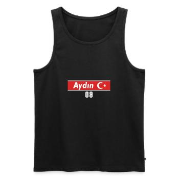 09 Aydin Türkisches Nummernschild als Geschenk - Männer Premium Bio Tank Top - Schwarz - Vorne - AI Model Male 178 light (178cm)