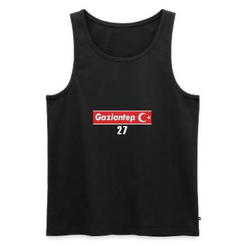 27 Gaziantep Turkish license plate as a gift - Men's Premium Organic Tank Top - black - Front - AI Model Male 178 light (178cm)