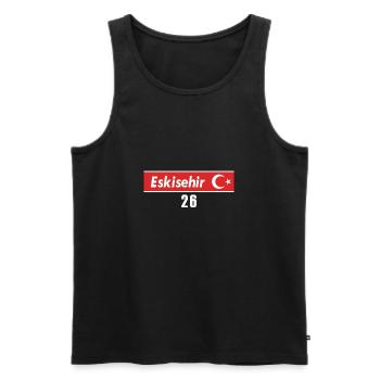 26 Eskisehir Turkish license plate as a gift - Men's Premium Organic Tank Top - black - Front - AI Model Male 178 light (178cm)