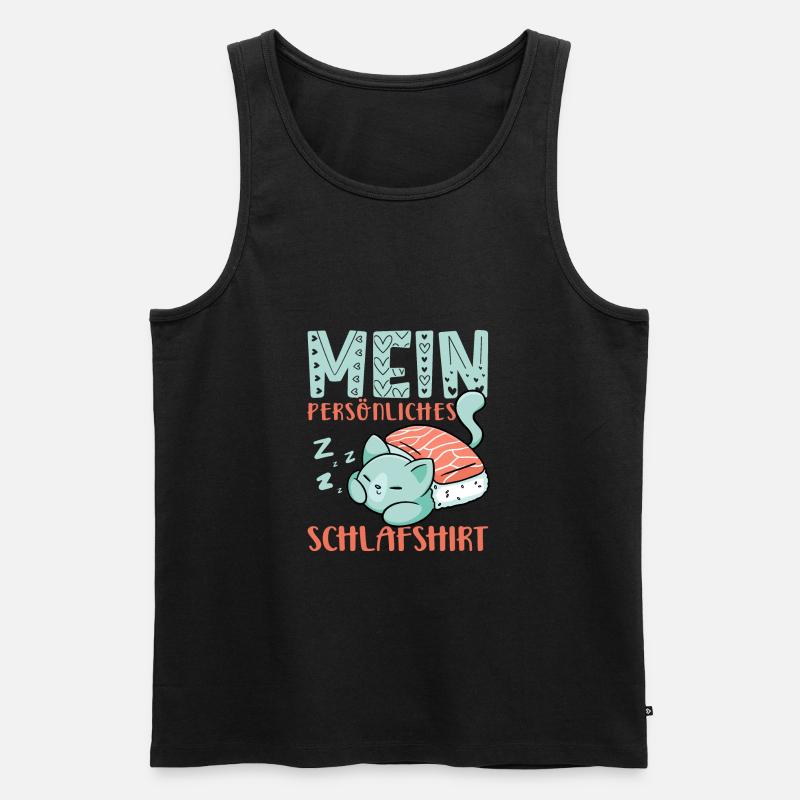 Katze Pyjama - Männer Premium Bio Tank Top - Schwarz