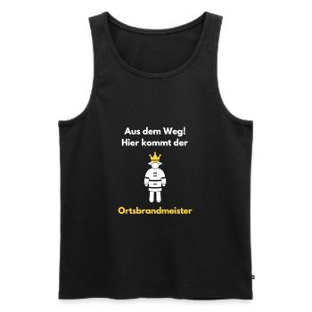 Lustig Ortsbrandmeister Freiwillige Feuerwehr - Männer Premium Bio Tank Top - Schwarz - Vorne - AI Model Male 178 light (178cm)