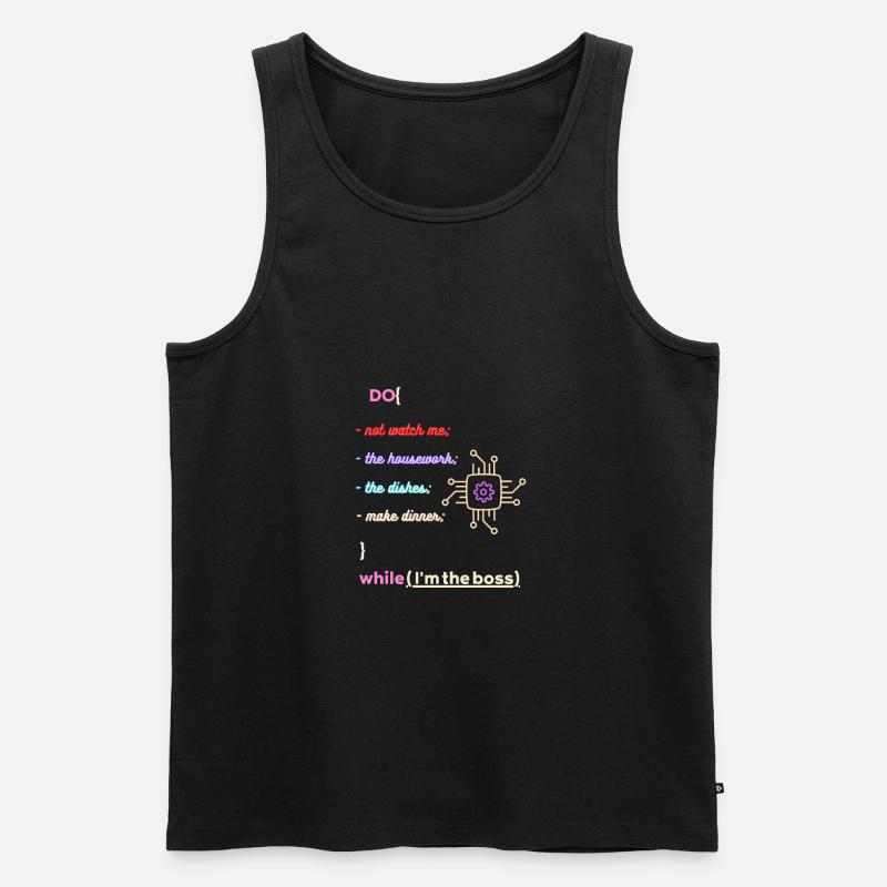 Programmierung, ich bin der Boss! - Männer Premium Bio Tank Top - Schwarz