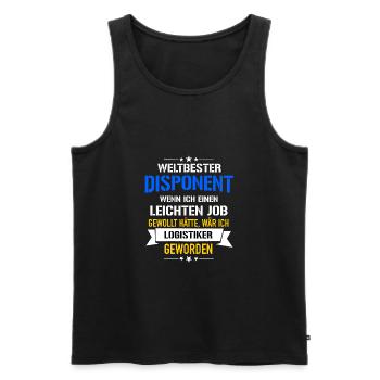 Lustiger Spruch Weltbester Disponent Logistiker - Männer Premium Bio Tank Top - Schwarz - Vorne - Michal (187cm)