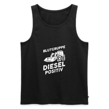 Blutgruppe diesel positiv Geschenk Radladerfahrer - Männer Premium Bio Tank Top - Schwarz - Vorne - Michal (187cm)