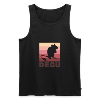 Degu vintage silhouette gift - Men's Premium Organic Tank Top - black - Front - AI Model Male 178 light (178cm)