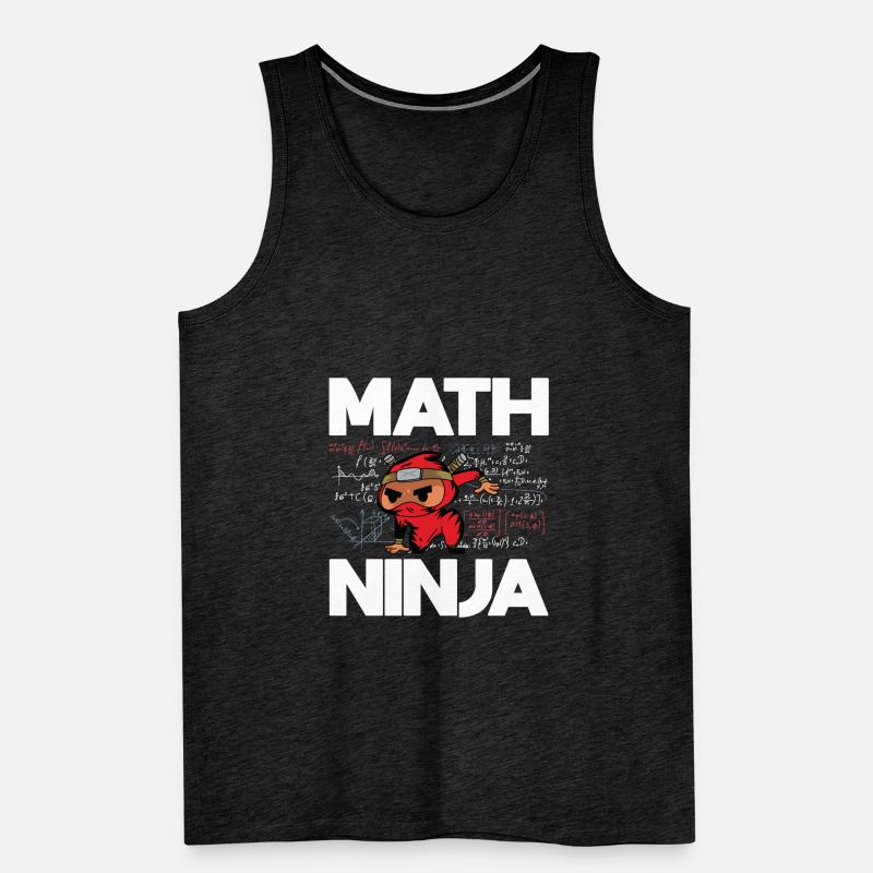 Funny Math Ninja For Mathematics Teacher Student Men's Premium Organic Tank Top
