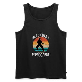 Cool Vintage Karate MMA Retro Shotokan Karate - Men's Premium Organic Tank Top - black - Front - Michal (187cm)