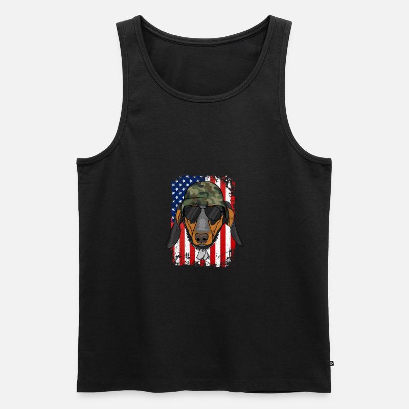 Dackel - Männer Premium Bio Tank Top - Schwarz