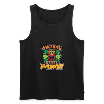Tiki Bar Hawaii im Sommer - Männer Premium Bio Tank Top - Schwarz - Vorne - Michal (187cm)