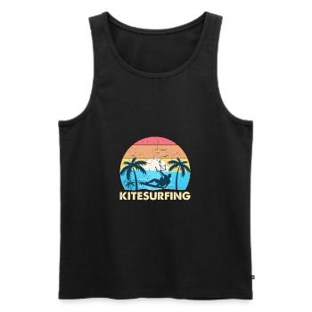 Kite Kiteboarding Kitesurfer Geschenk - Männer Premium Bio Tank Top - Schwarz - Vorne - Michal (187cm)