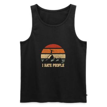 I hate people Camping - Männer Premium Bio Tank Top - Schwarz - Vorne - Michal (187cm)