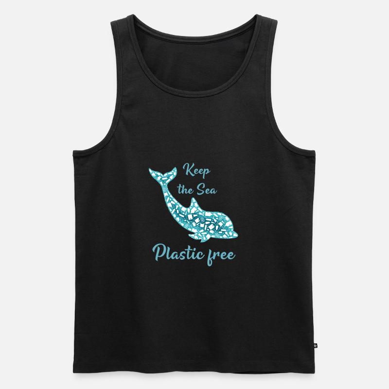 Keep the Sea Plastic free - Männer Premium Bio Tank Top - Schwarz