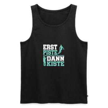 Erst Piste dann Kiste - Männer Premium Bio Tank Top - Schwarz - Vorne - Michal (187cm)