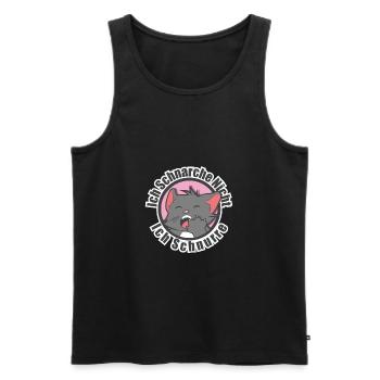 Katze Schnarchen - Männer Premium Bio Tank Top - Schwarz - Vorne - Michal (187cm)
