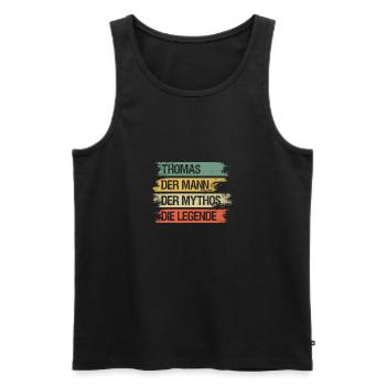 Thomas der Mann der Mythos die Legende - Männer Premium Bio Tank Top - Schwarz - Vorne - Michal (187cm)