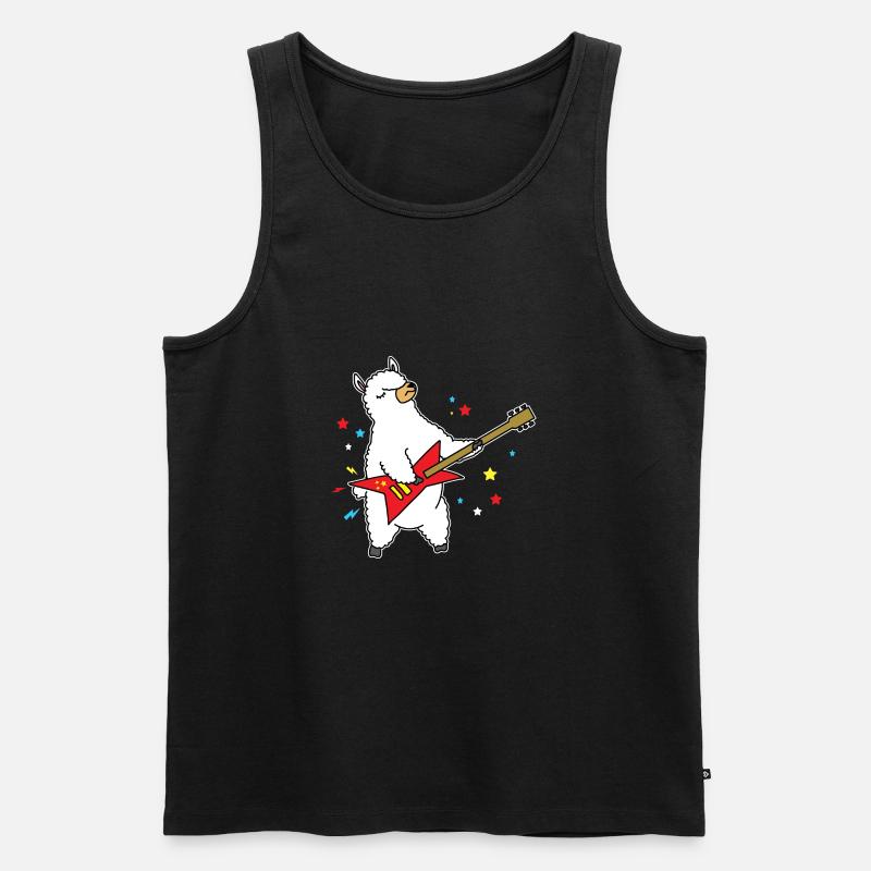 Alpaka Star - Männer Premium Bio Tank Top - Schwarz