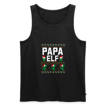 Papa Elf hässlicher Weihnachtspullover - Männer Premium Bio Tank Top - Schwarz - Vorne - Michal (187cm)