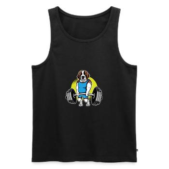 Saint Bernard Weightlifting I Funny Deadlift - Männer Premium Bio Tank Top - Schwarz - Vorne - AI Model Male 178 light (178cm)