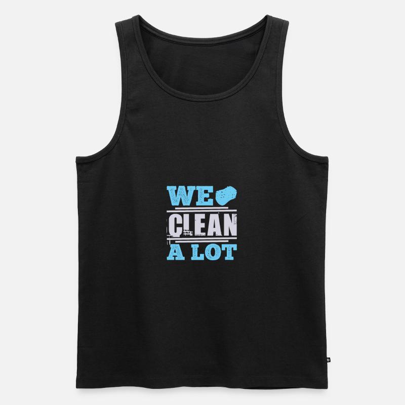 We Clean A Lot - Männer Premium Bio Tank Top - Schwarz