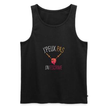 jpeux pas j ai escrime - Débardeur bio Premium Homme - noir - Devant - AI Model Male 178 light (178cm)