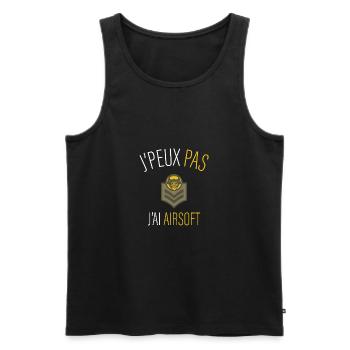 jpeux pas j ai airsoft - Débardeur bio Premium Homme - noir - Devant - AI Model Male 178 light (178cm)